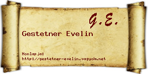 Gestetner Evelin névjegykártya